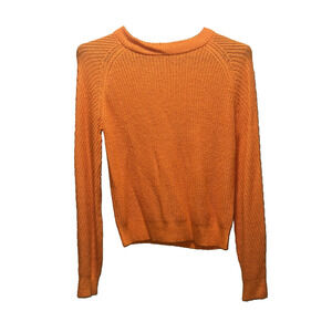 H&M Orange Knit Sweater Women’s Small Crew Neck Long Sleeve Pullover